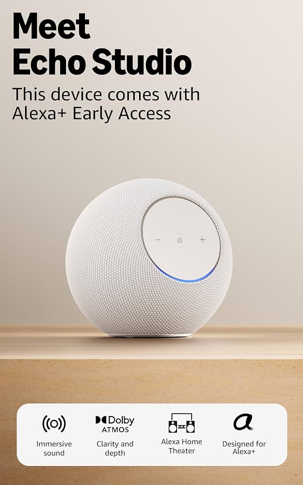 Amazon Echo Studio | Alexa Speaker | Glacier White | Amazon